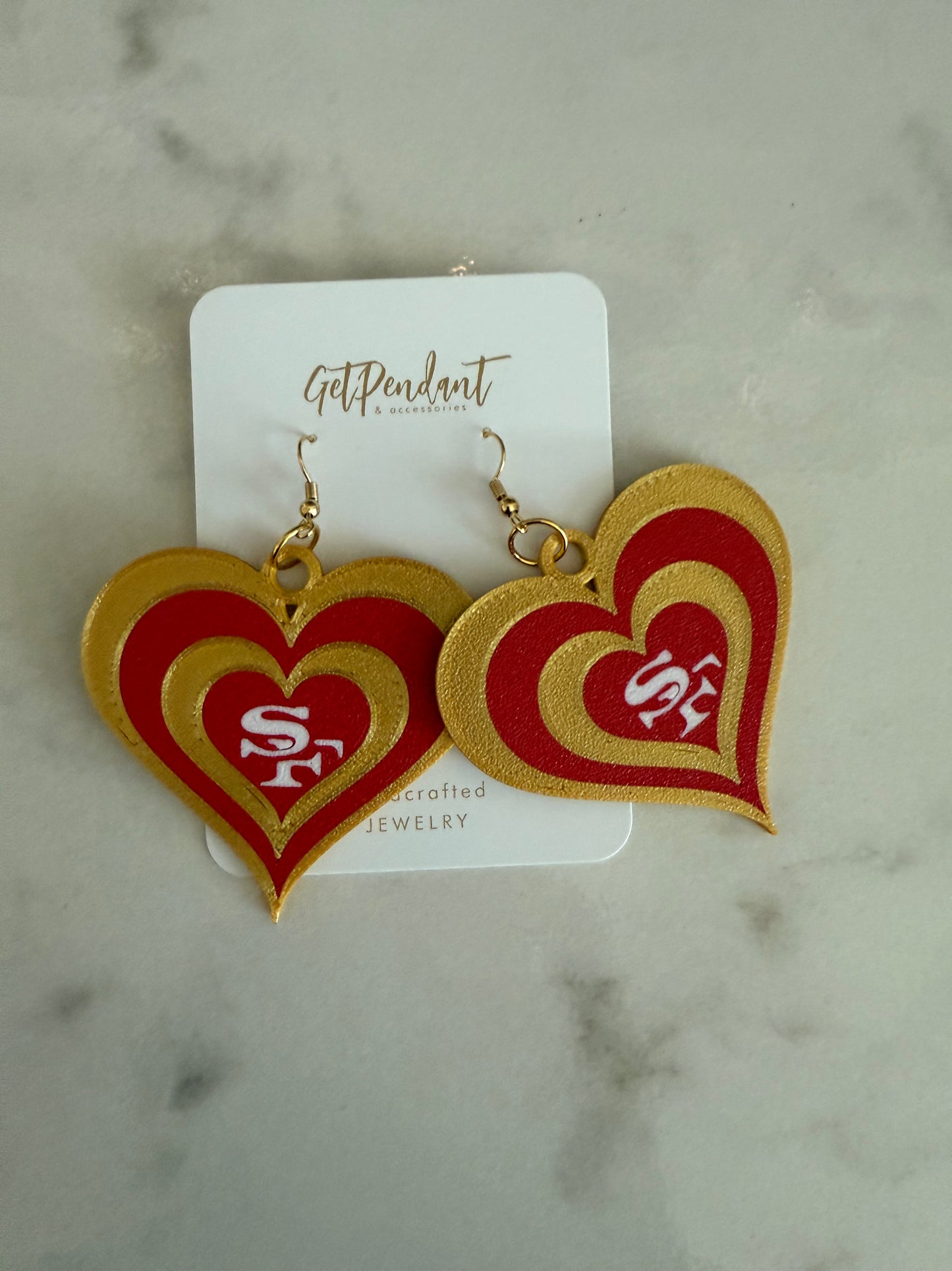 Multi Color Football Heart - NEW 2025