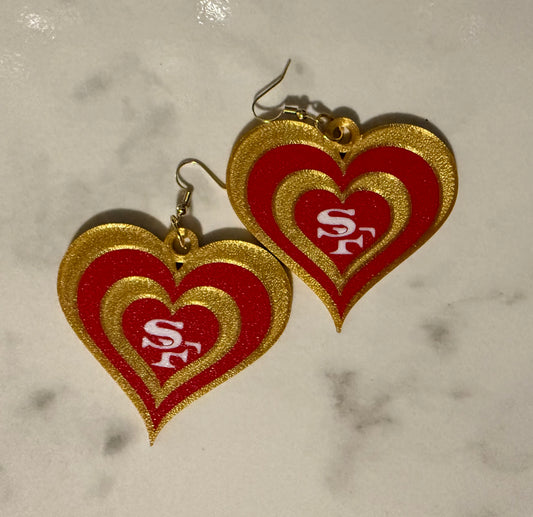 Multi Color Football Heart - NEW 2025