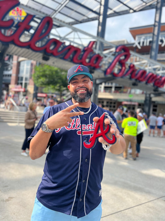 Atlanta Baseball Pendant (Hand Painted)