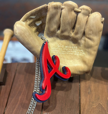 Atlanta Baseball Pendant (Hand Painted)